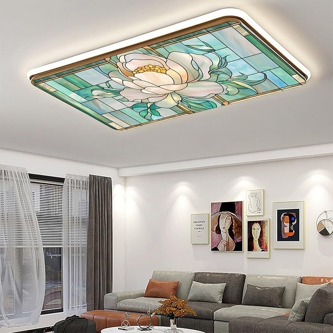 2 Pack Magnolia Stained Glass Fluorescent Light Cover - Image 5