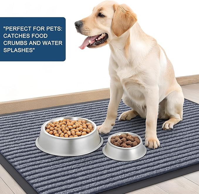 OLANLY Front Door Mat Indoor Outdoor Entrance, Waterproof Heavy Duty Doormat, Fade Resistant, Low Profile, Easy Clean Patio Porch Welcome Floor Mats for Entry, 71x23, Ash Grey