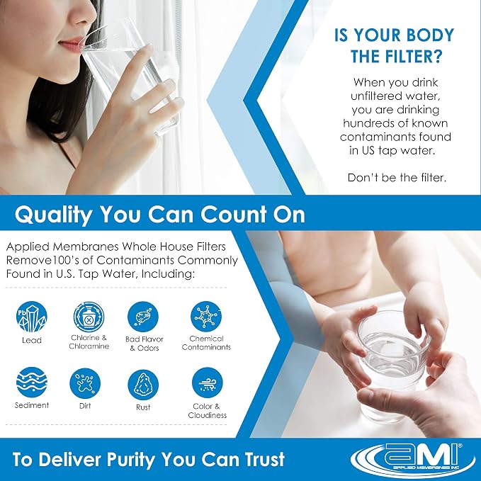APPLIED MEMBRANES INC. 3-Stage Whole House Water Filter System | 4.5x10-Inch - Image 4