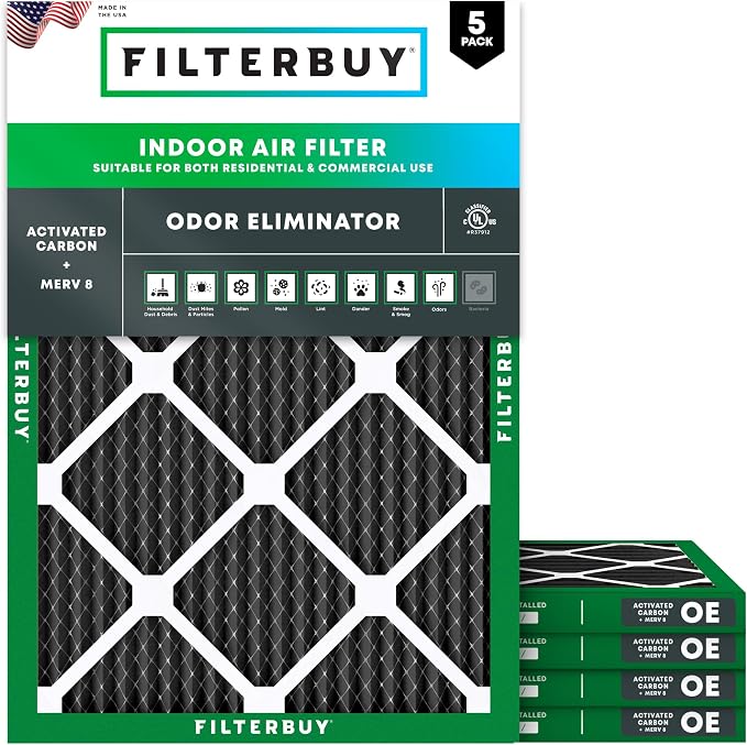 Filterbuy 22x24x1 Air Filter MERV 10 Odor & Allergy Defense by Filterbuy