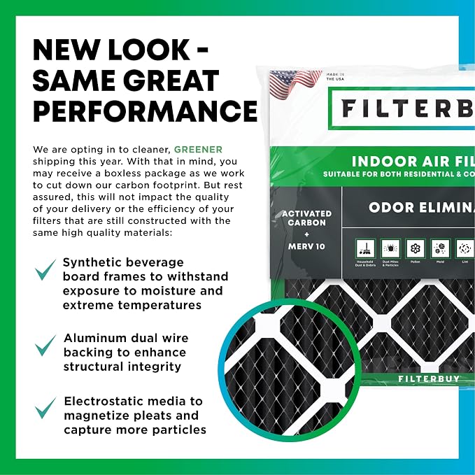 Filterbuy 24x30x1 Air Filter MERV 10 Odor & Allergy Defense - Image 3