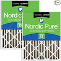 Nordic Pure 16x20x4 Pleated Pleated MERV 13 Plus Carbon Air Filters 2 Pack | by NordicPure