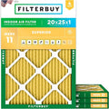 Filterbuy 20x25x1 Air Filter MERV 11 Superior Pet & Allergy Defense, by Filterbuy