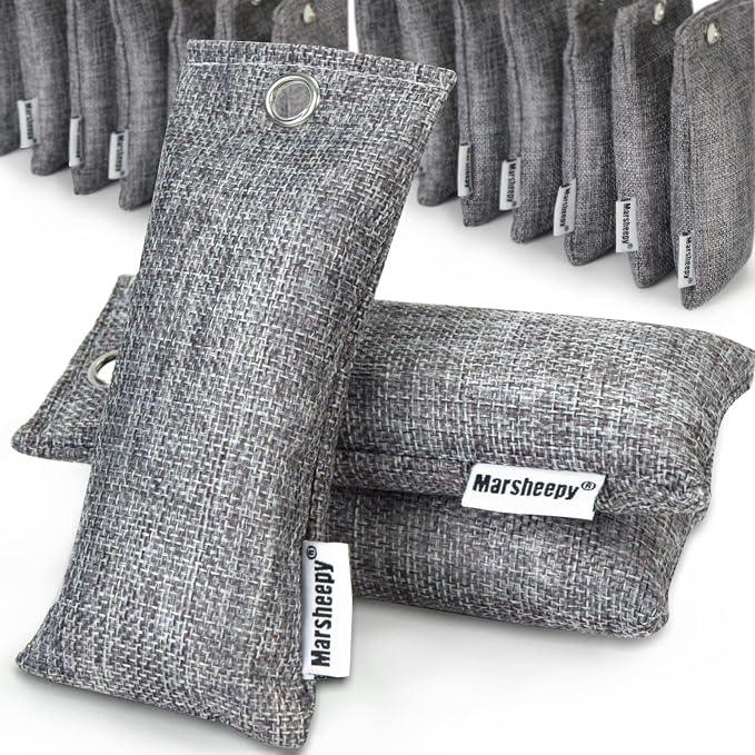 Marsheepy 24 Pack Charcoal Shoe Deodorizer Bags, Bamboo Charcoal Air Purifying by Marsheepy