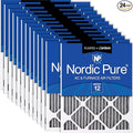 Nordic Pure 14x14x1 Furnace Air Filters MERV 12 Pleated Plus Carbon 24 Pack by NordicPure