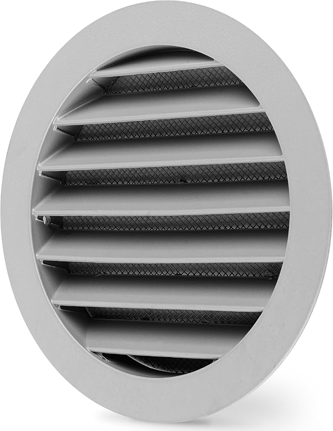 calimaero® WSGG 5" Inch Gray Round Metal Air Vent Grill Cover Flat Louver by Calimaero