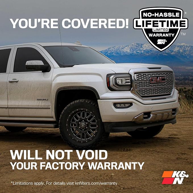 K&N Cold Air Intake System: Dry-Flow Air Filter, Increase Performance & Towing: - Image 10