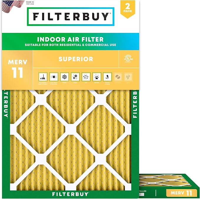 Filterbuy 20x21x1 Air Filter MERV 11 Superior Pet & Allergy Defense, by Filterbuy