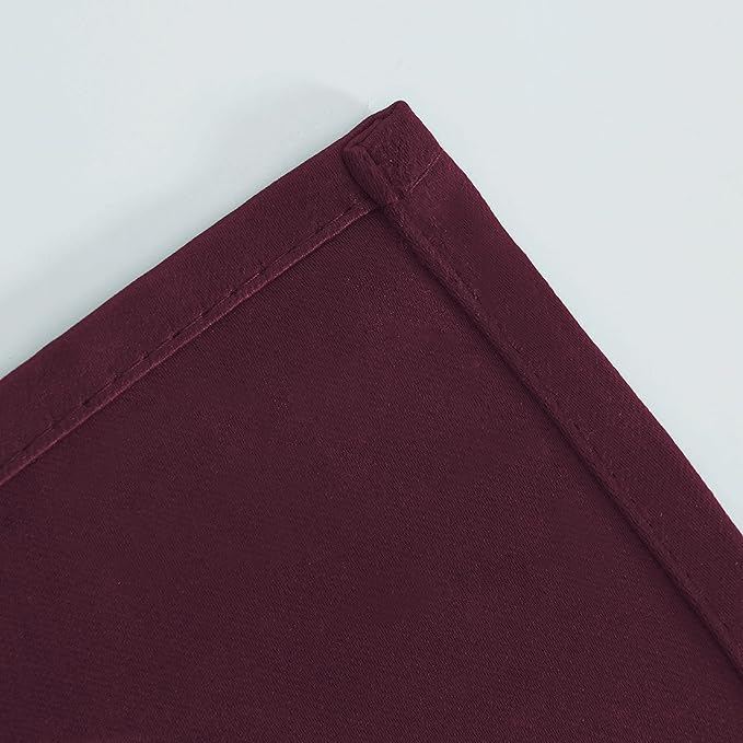 LEMOMO Burgundy Red Thermal Blackout Curtains/42 x 84 Inch/Set of 2 Panels Room Darkening Curtains for Bedroom