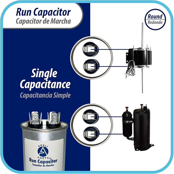 Appli Parts Run Capacitor for ac 4 Mfd uF 370 VAC or 450 VAC CBB65 Round - Image 3