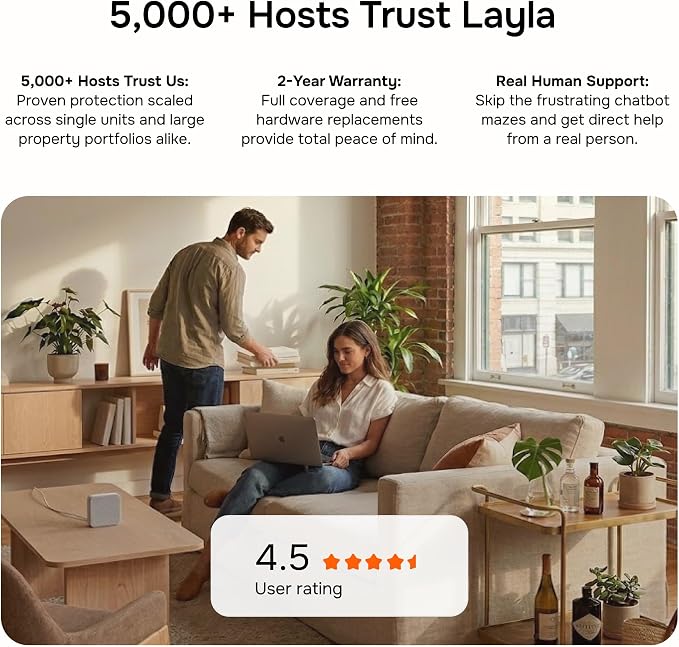 Layla Noise Monitor for Airbnb & Vacation Rentals | AI Occupancy & Noise Sensor - Image 5