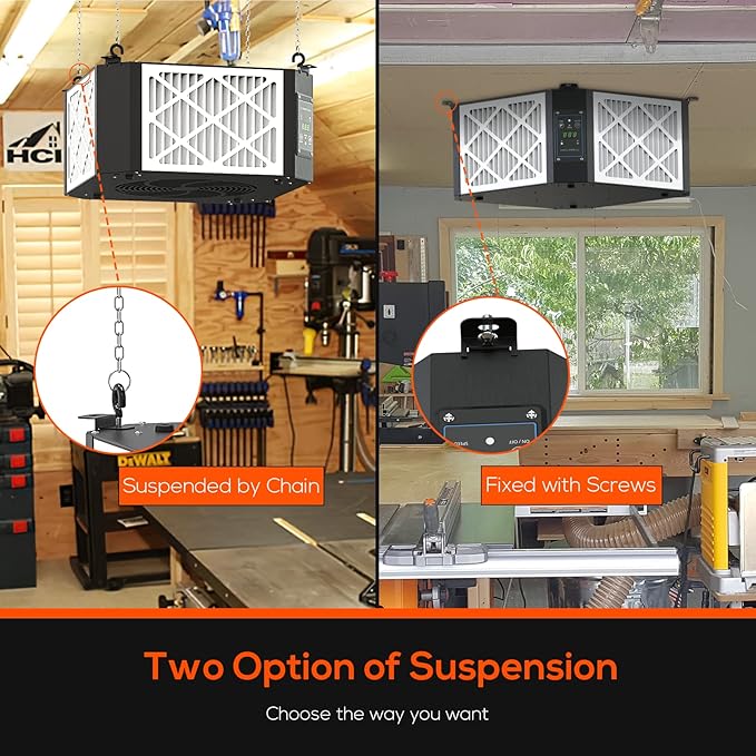 ABESTORM 360 Degree Intake Air Filtration System Woodworking 1350 CFM Hanging - Image 6