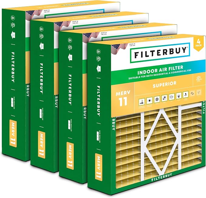 Filterbuy 19x20x5 Air Filter MERV 11 Superior Pet & Allergy Defense, Pleated by Filterbuy