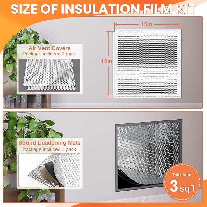 GCGOODS Sound Deadening Mat & Air Vent Mesh Cover, Sound Proofing Kit - Image 2