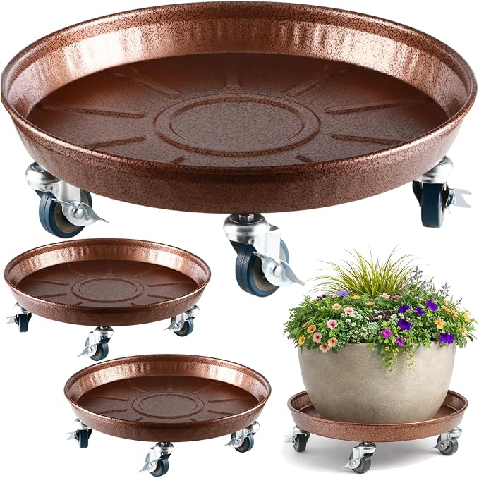 Planterhoma 3 Packs 20" Metal Plant Caddy by Planterhoma
