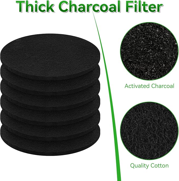 12 Pack Charcoal Filters for Compost Bucket, 6.7 Inch Compost Filters for - Image 4