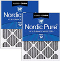 Nordic Pure 14x30x1 Furnace Air Filters MERV 12 Pleated Plus Carbon 2 Pack by NordicPure