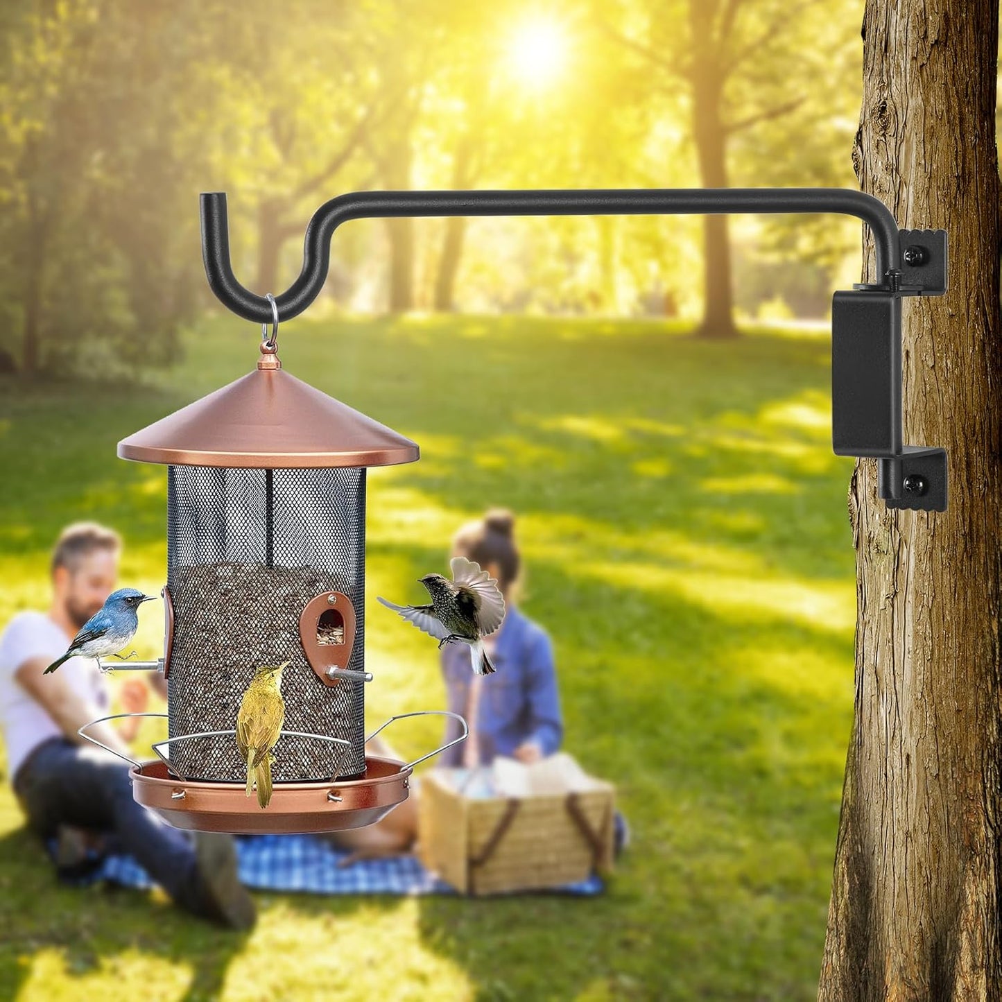 12" 360° Swivel Plant Hanger - Heavy Duty Solid Steel Wall Hook, 12-Directional Adjustable for Bird Feeders, Outdoor/Indoor Plants, Garden & Patio