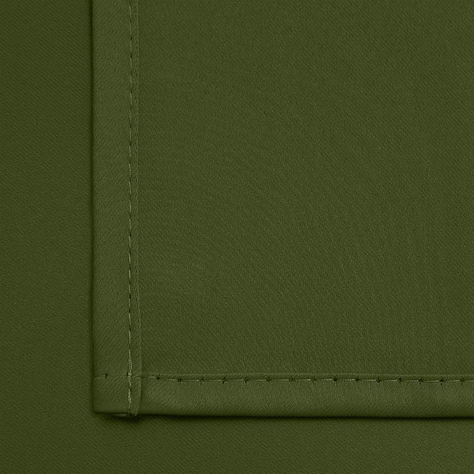 Yakamok Olive Green Curtains 54 Inches Length Blackout Curtain for Bedroom-Green Room Darkening Thermal Insulated Grommet Drapes for Living Room, 52W x 54L,2 Panels
