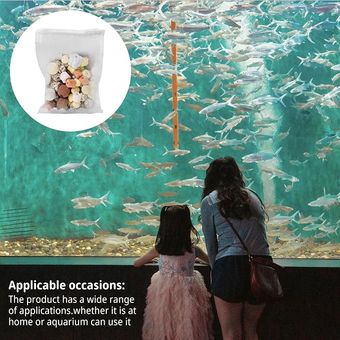 5 Pack Aquarium Filter Media Bags, 5.5 x 7.9 Inch Reusable Mesh Bags - Image 3