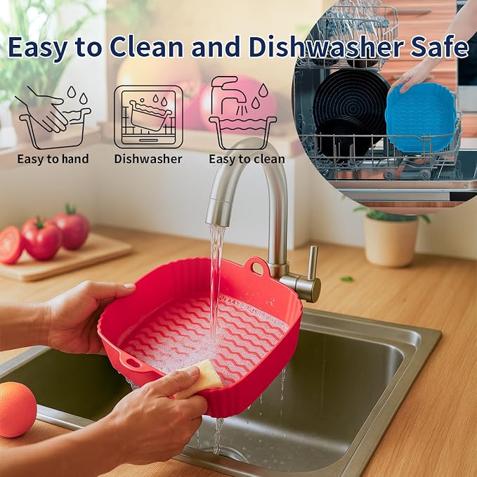 Boribim 9 Inch Large Air Fryer Silicone Liners - Image 4