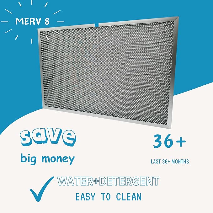 Washable Electrostatic Furnace Air Filter, MERV 8, Aluminum Reusable Filter - Image 6