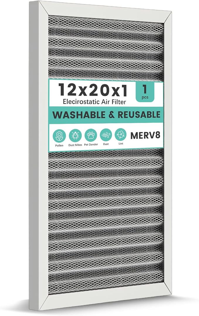12x20x1 HVAC Furnace Air Filter, Reusable Washable Electrostatic Furnace Filter by KEYINGXUAN