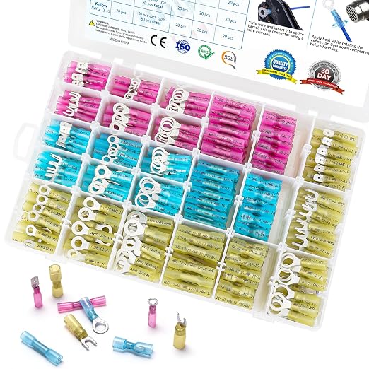 TICONN 500Pcs Heat Shrink Wire Connectors, Waterproof Automotive Marine by TICONN
