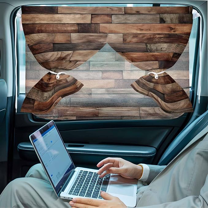 Western Barn Door Magnetic Double Layer Car Window Shades, Side Window Curtains - Image 6