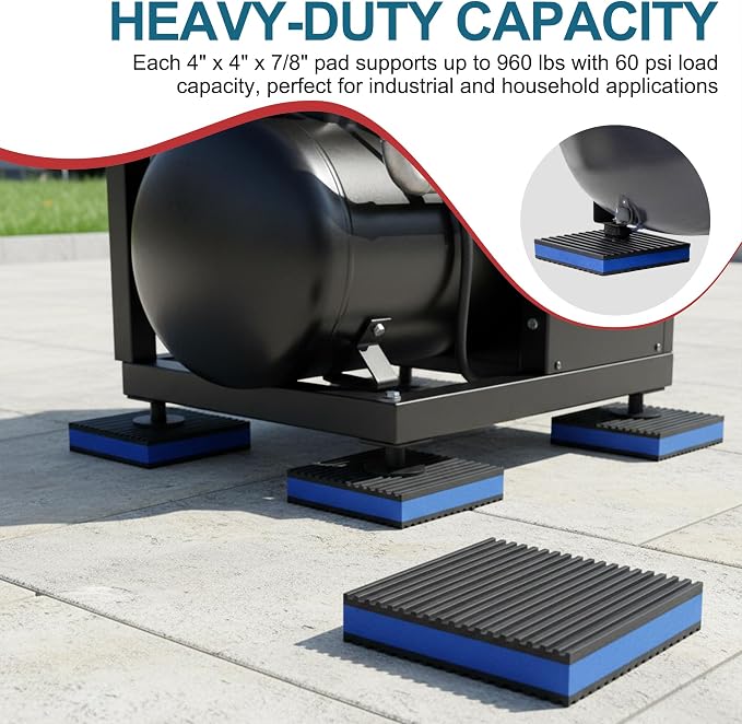4-Pack Anti Vibration Pads, EVA Rubber Isolation Mats, Heavy Duty Vibration - Image 6