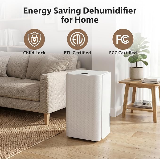 30Pints Dehumidifier with Drain Hose, 000 Sq.Ft Dehumidifier - Image 8
