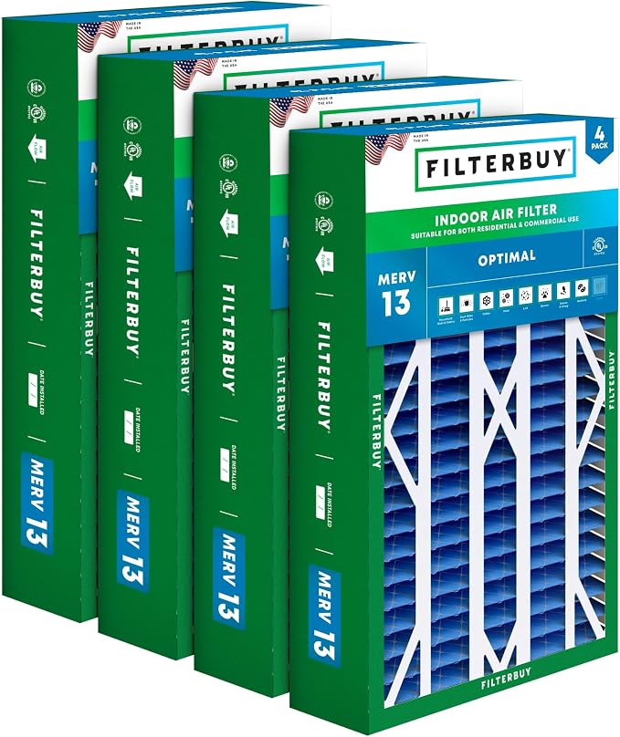Filterbuy 16x26x5 Air Filter MERV 13 Optimal Smoke & Allergy Defense, Pleated by Filterbuy