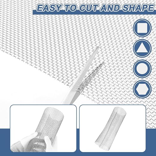 uxcell 12 Mesh 79" x 10" Woven Wire Mesh, 316 Stainless Steel Air Vent Filter - Image 4
