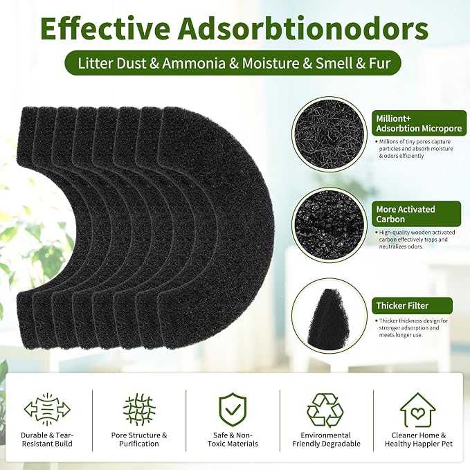 4 Pack 0.5" Thickened Activated Carbon Filters Compatible - Image 3
