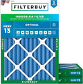 Filterbuy 20x25x2 Air Filter MERV 13 Optimal Smoke & Allergy Defense, by Filterbuy