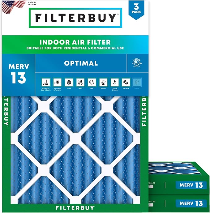 Filterbuy 30x36x2 Air Filter MERV 13 Optimal Smoke & Allergy Defense, by Filterbuy