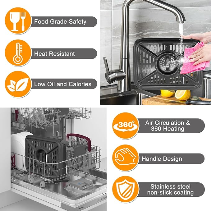 GWYXC Air Fryer Grill Pan for Ninja Foodi DZ401 DZ550 DualZone Air Fryers - Image 2