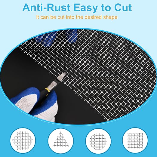 4 Pcs 13x9 5 Mesh 304 Stainless Steel Wire Mesh Sheet, Rustproof Metal Mesh - Image 2