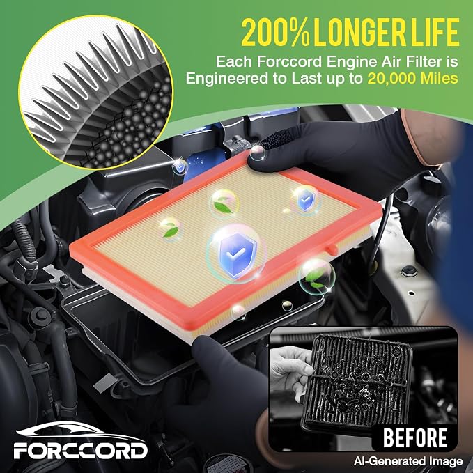 Cabin & Engine Air Filter Fit for 2016-2020 Buick Envision L4 2.0L, 2017-2020 - Image 3