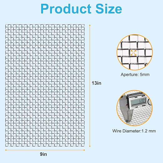 8 Pcs 13x9 20 Mesh 304 Stainless Steel Wire Mesh Sheet, Rustproof Metal Mesh - Image 4