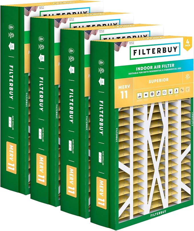 Filterbuy 14.5x27x5 Air Filter MERV 11 Superior Pet & Allergy Defense, Pleated by Filterbuy