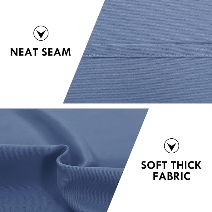 DWCN Blackout Curtains – Thermal Insulated, Energy Saving & Noise Reducing Bedroom and Living Room Curtains, Dusty Blue, W 42x L 54 Inch, Set of 2 Rod Pocket Curtain Panels