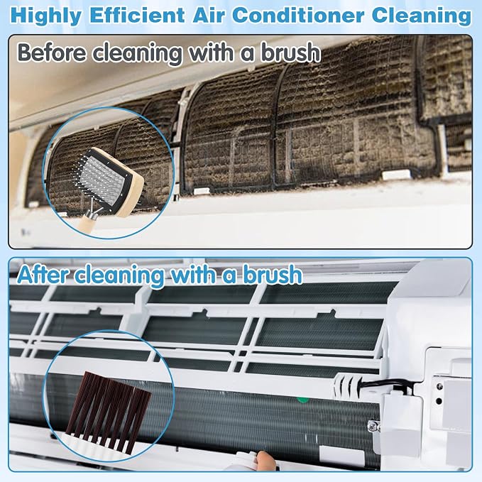 CANIPHA 3Pcs Air Conditioner Condenser Fin Cleaning Brush Refrigerator Coil - Image 3