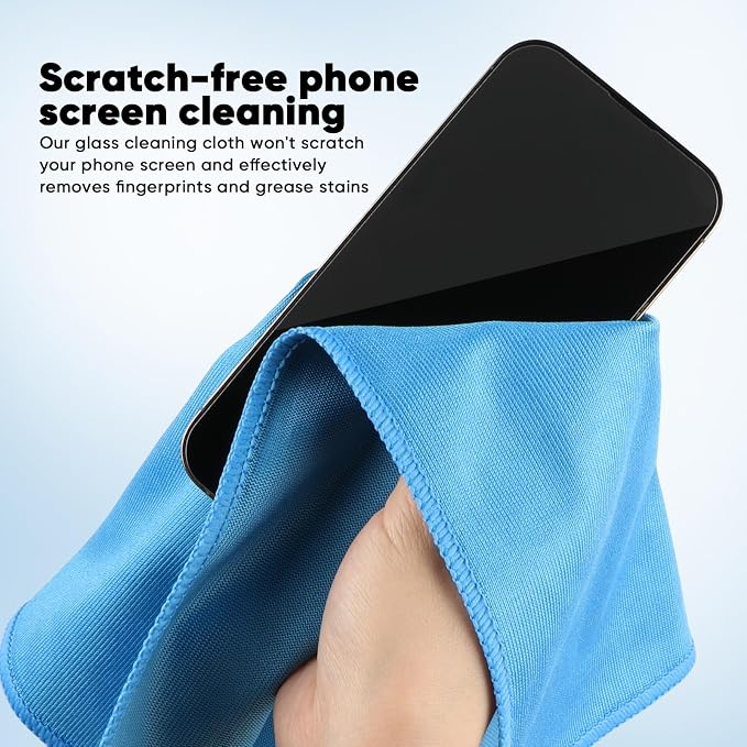 HOMEXCEL Microfiber Glass Cleaning Cloth 12 PK, Lint Free Streak Free, Reusable - Image 5