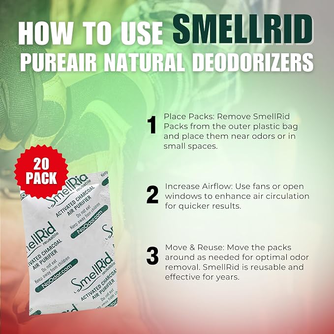 SMELLRID Activated Carbon Odor Eliminator Pouch – Neutralizes Odors in Closets - Image 5