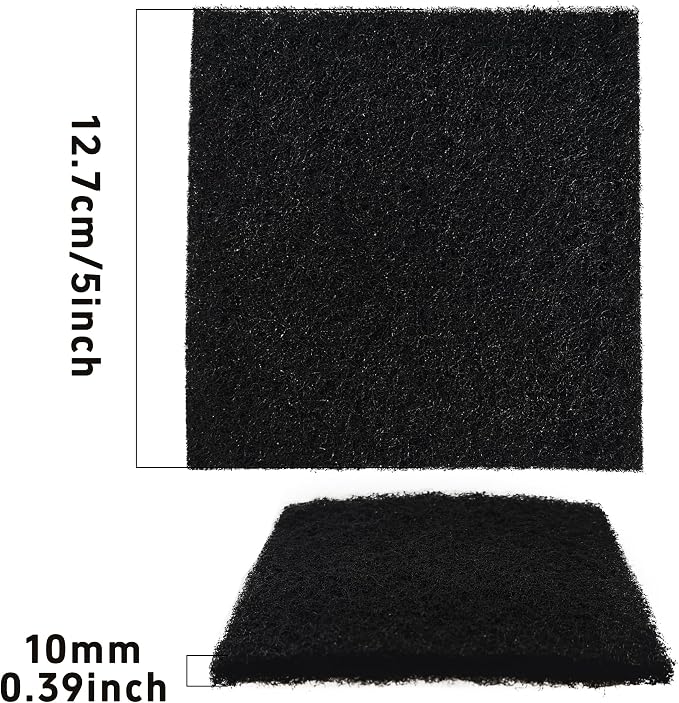 12PCS 5” Square Compost Bin Charcoal Filters, 0.4” Thick Activated Carbon - Image 2