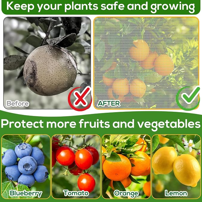2PCS 7.8 x 7.8ft Large Fruit Tree Netting Cover - Image 3