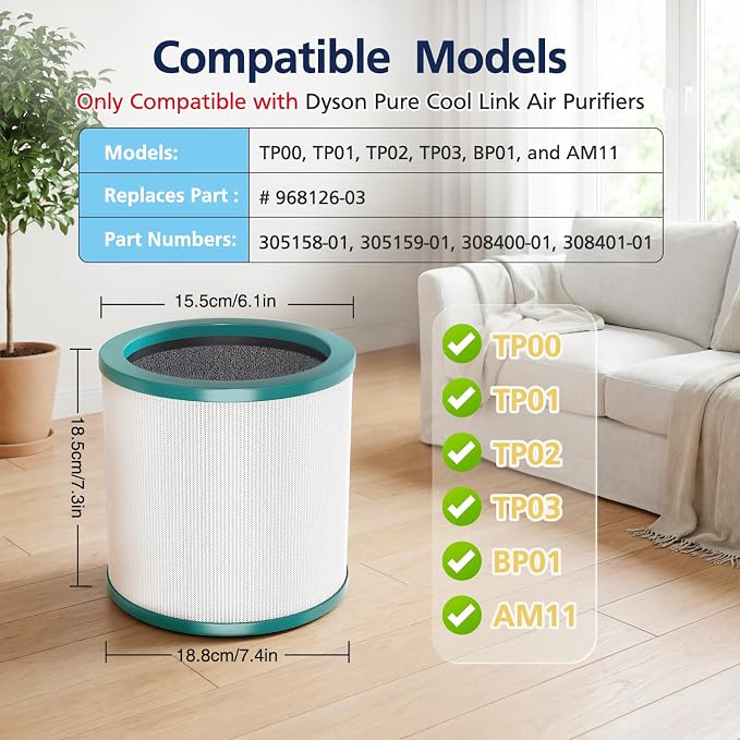 TP01 Filter Replacement HEPA Air Filter Compatible Only - Image 2