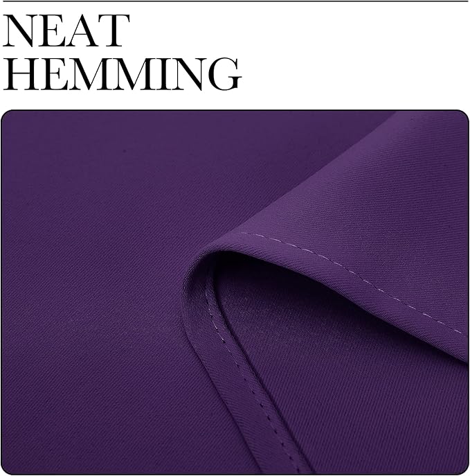 NICETOWN Blackout Curtain Panels for Kids Room, Triple Weave Home Decoration Thermal Insulated Solid Ring Top Blackout Curtains/Drapes (Set of 2, 34 x 84 inches, Royal Purple)