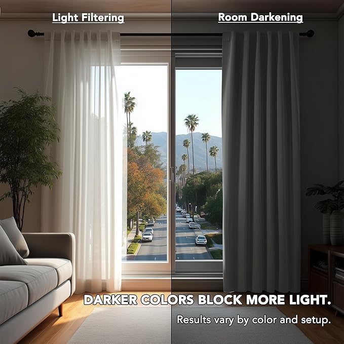 Deconovo Blackout Curtains, Thermal Insulated, W70 x L95 2 Panels, Back Tab, Machine Washable, Room-Darkening Drapes for Bedroom/Living Room Light Grey